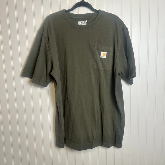 Carhartt Loose Fit Grey Green Men's Short Sleeve Tee G24 - Picture 1 of 6